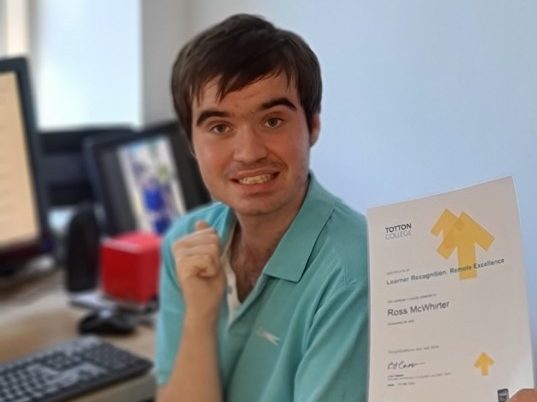 Ross is learning independent living skills at home