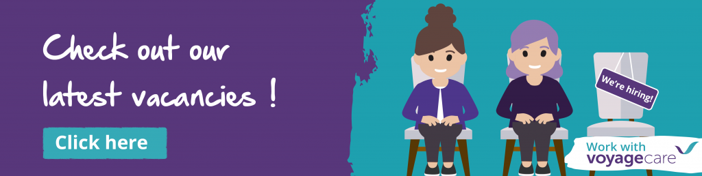Banner image with a link to voyage care jobs website.