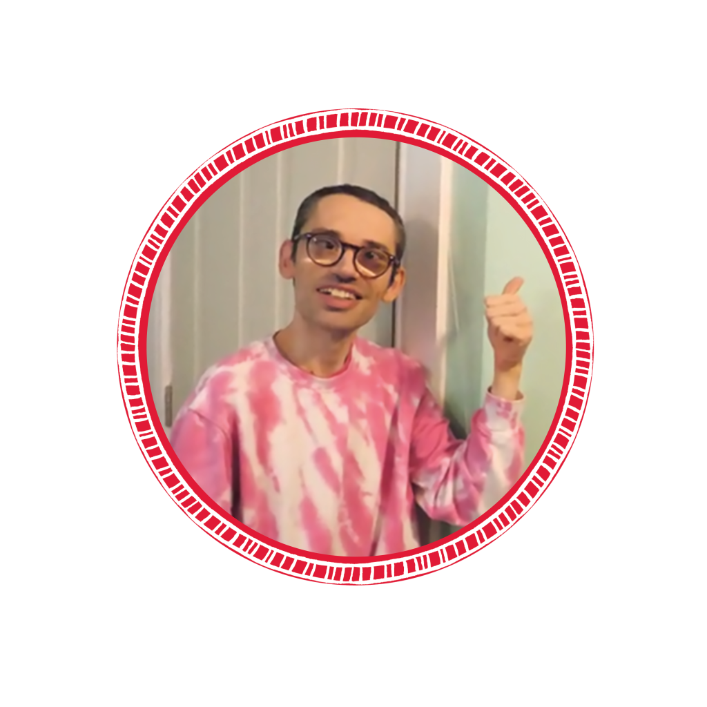 Jon in a circle frame.