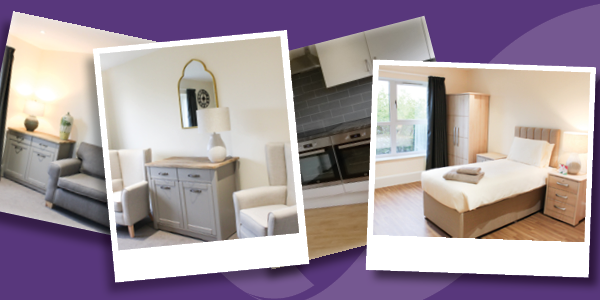 A collage of photos showing the interior design at Linnet Mews. 